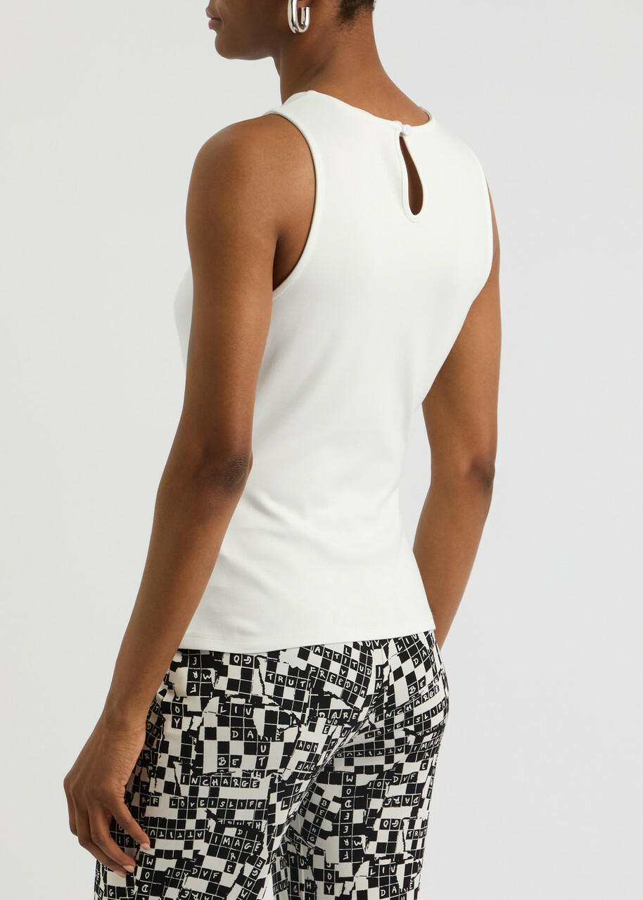 Diane Von Furstenberg Poseidon Gathered Stretch-jersey Tank Ivory