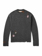 Marni - Distressed Panelled Virgin Wool Sweater - Gray