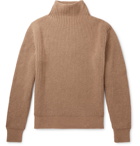 Mr P. - Ribbed Virgin Wool Rollneck Sweater - Brown