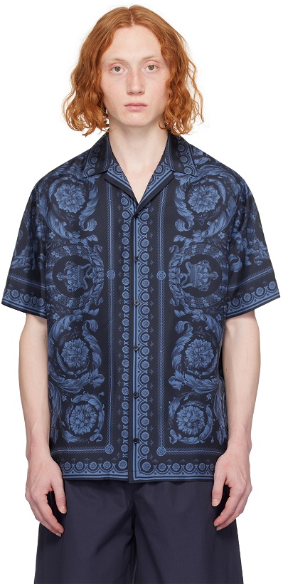 Photo: Versace Navy & Blue Barocco Shirt