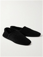 Mr P. - Collapsible-Heel Shearling-Lined Suede Slippers - Black
