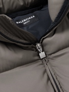 Balenciaga - Oversized Logo-Embroidered Quilted Shell Jacket - Brown