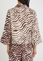 Desmond & Dempsey Tide Zebra-print Linen Shirt Brown