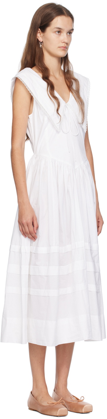 Sandy Liang White Opa Midi Dress