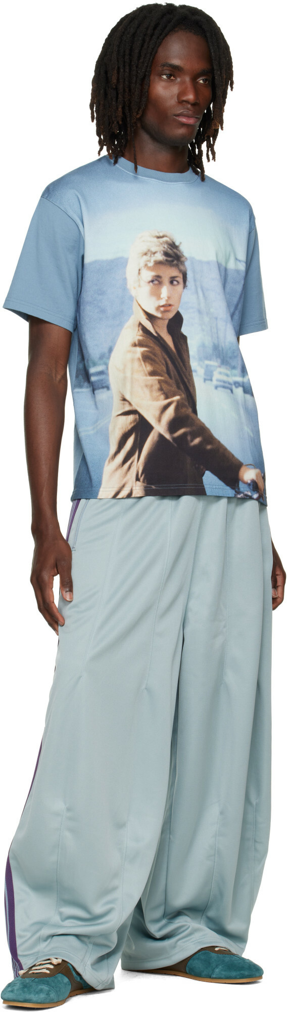 NEEDLES Blue Poly Smooth H.D. Track Pants