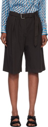 Dries Van Noten Brown Belted Shorts