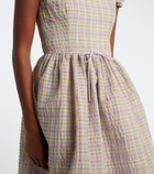 Markarian Ginger off-shoulder seersucker bustier dress