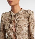 Gucci Snake-print silk blouse