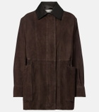 Nour Hammour Grange leather-trimmed suede jacket
