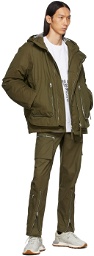 Helmut Lang Green Cotton Nylon Puffer Jacket