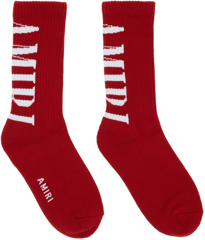 Photo: AMIRI Red Core Logo Socks