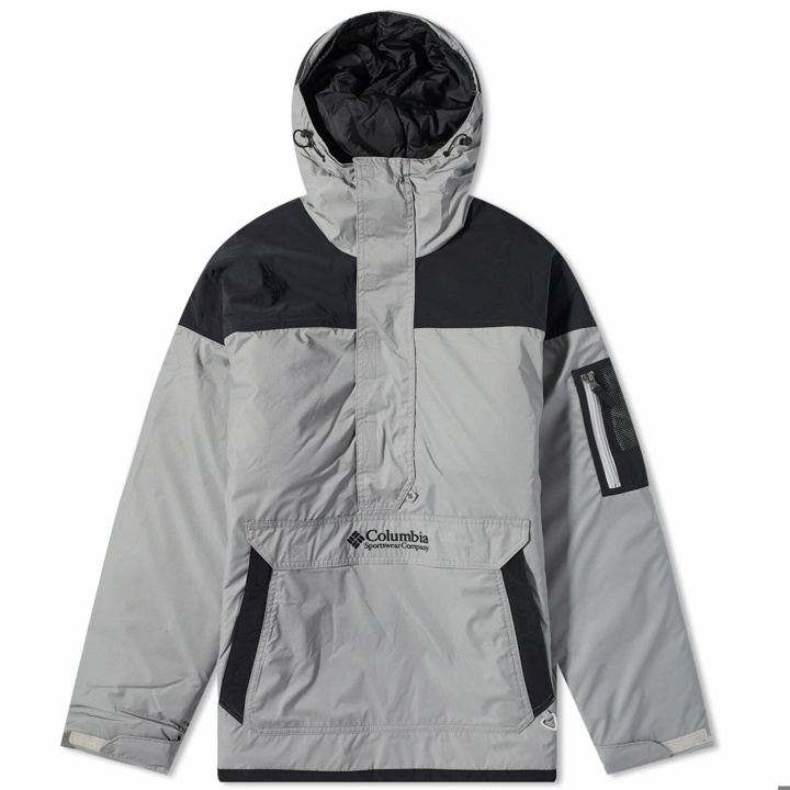 Photo: Columbia Men's Challenger™ Remastered Pullover Jacket in Silver Sheen/Black