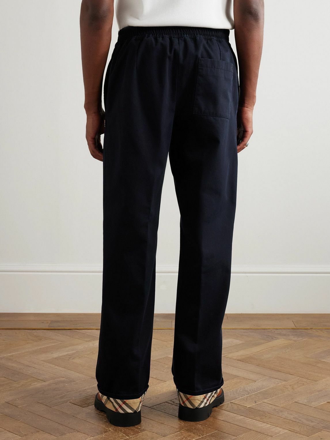 Burberry - Straight-Leg Cotton-Twill Trousers - Blue