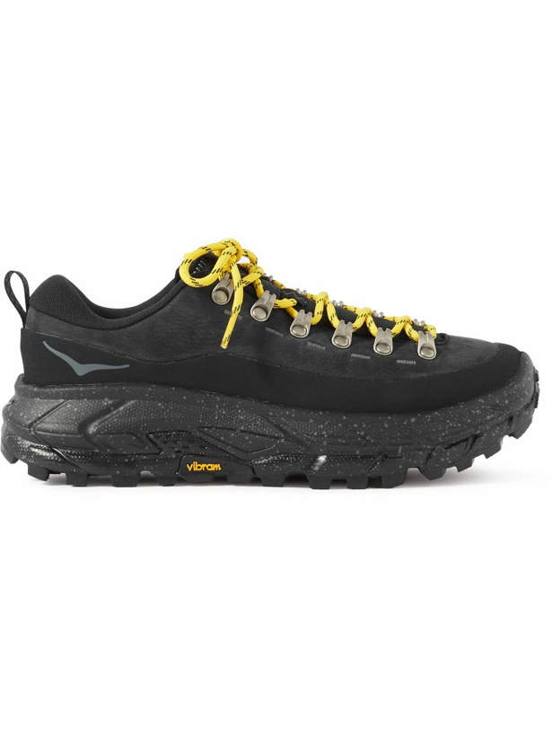 Photo: Hoka One One - Tor Summit Rubber-Trimmed Nubuck and Mesh Sneakers - Black