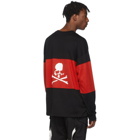 mastermind WORLD Black and Red Boxy Colorblocked Long Sleeve T-Shirt