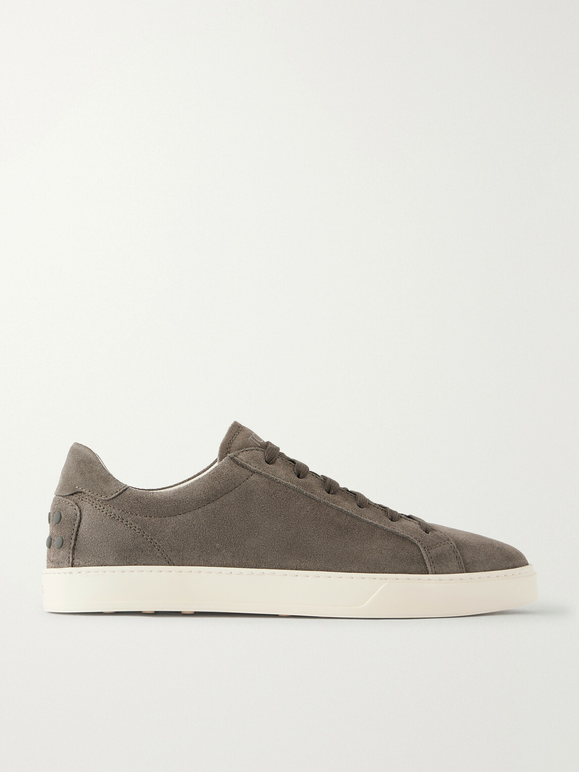 Tod's - Paneled Rubber-Trimmed Suede Sneakers - Gray