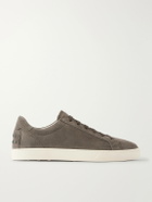 Tod's - Paneled Rubber-Trimmed Suede Sneakers - Gray