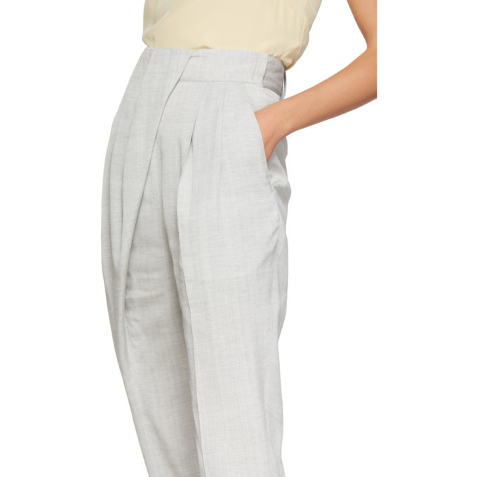 Proenza Schouler Grey Draped Suit Trousers Proenza Schouler