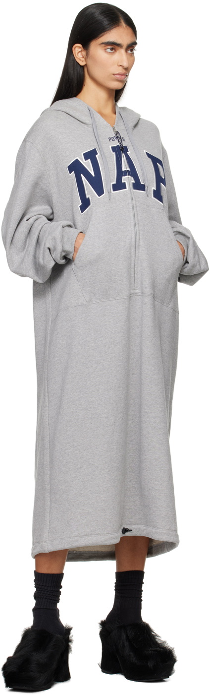 doublet Gray 'Power Nap' Hoodie Dress