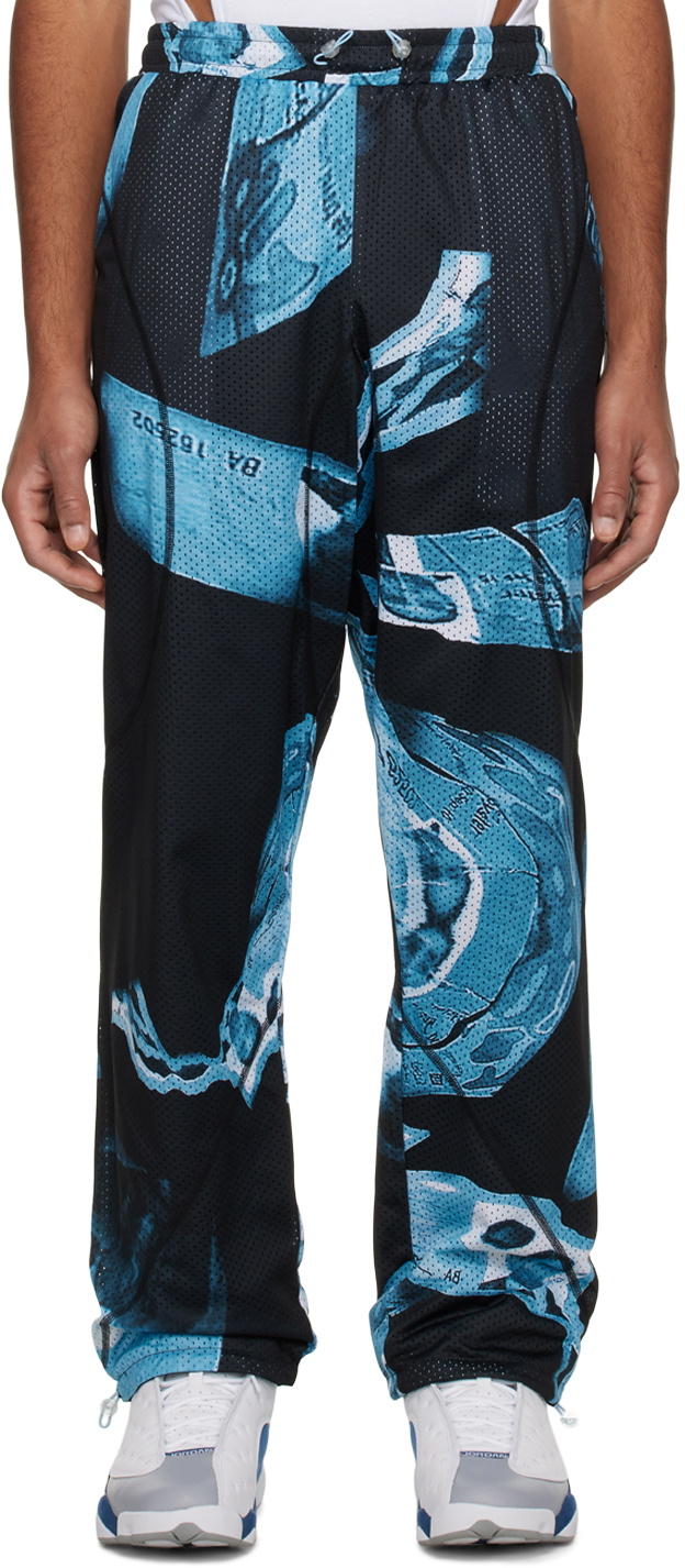 Saul Nash Black & Blue Printed Reversible Trousers
