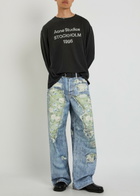 Acne Studios Printed Wide-leg Jeans Blue Denim Other