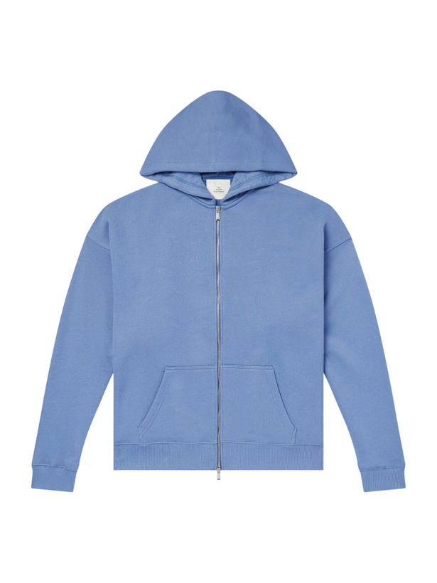 Photo: The Elder Statesman - Cotton-Jersey Zip-Up Hoodie - Blue