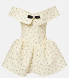 Shushu/Tong Floral off-shoulder cotton and silk corset dress