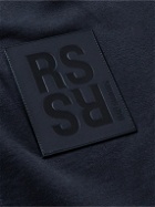 Raf Simons - Logo-Appliquéd Printed Cotton-Jersey Zip-Up Hoodie - Blue