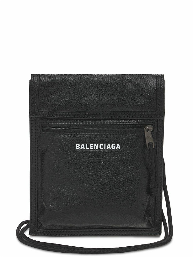 Photo: BALENCIAGA - Small Explorer Leather Pouch W/ Strap