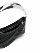 Mugler Black Spiral Curve 01 Leather Shoulder Bag