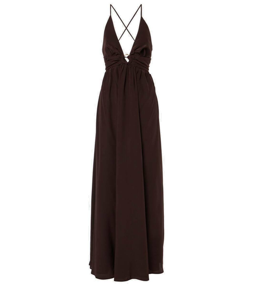 【Heidi 】 Nungwiビーチ tieredリネン maxiドレス Nungwi Beach tiered linen maxi dress in blue - Heidi Klein