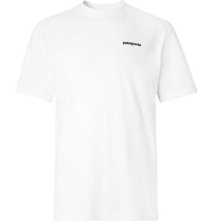 Photo: Patagonia - P-6 Responsibili-Tee Logo-Print Cotton-Blend Jersey T-Shirt - White