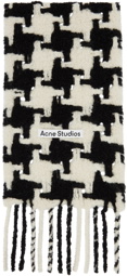 Acne Studios White & Black Houndstooth Scarf