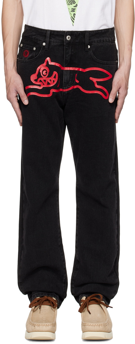 ICECREAM Black Running Dog Jeans ICECREAM