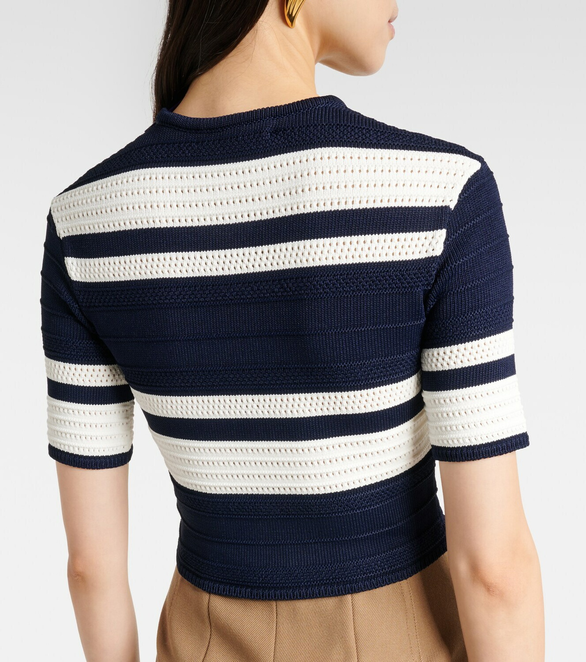 Ralph Lauren Collection Knitted striped crop top