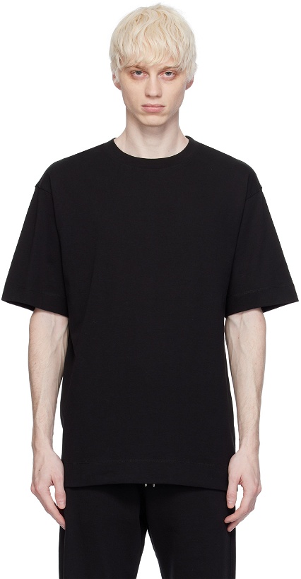 Photo: Dries Van Noten Black Dropped Shoulders T-Shirt