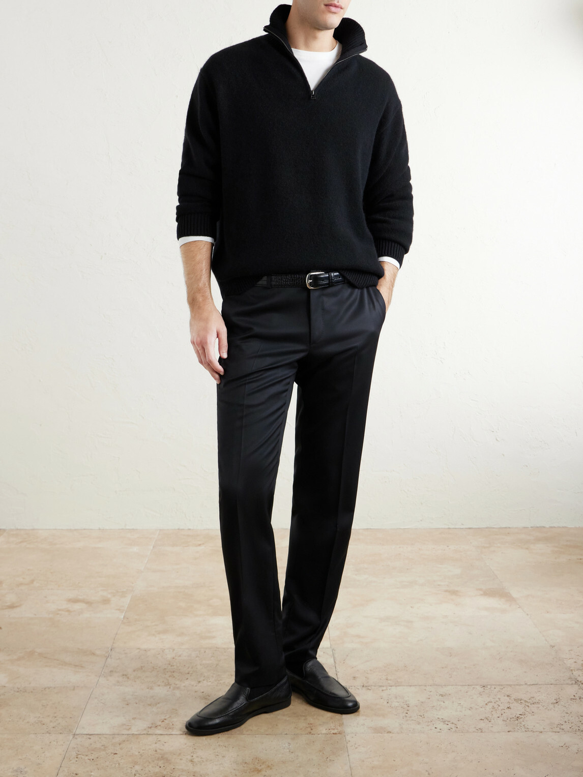 Brioni - Straight-Leg Super 220s Wool Trousers - Black