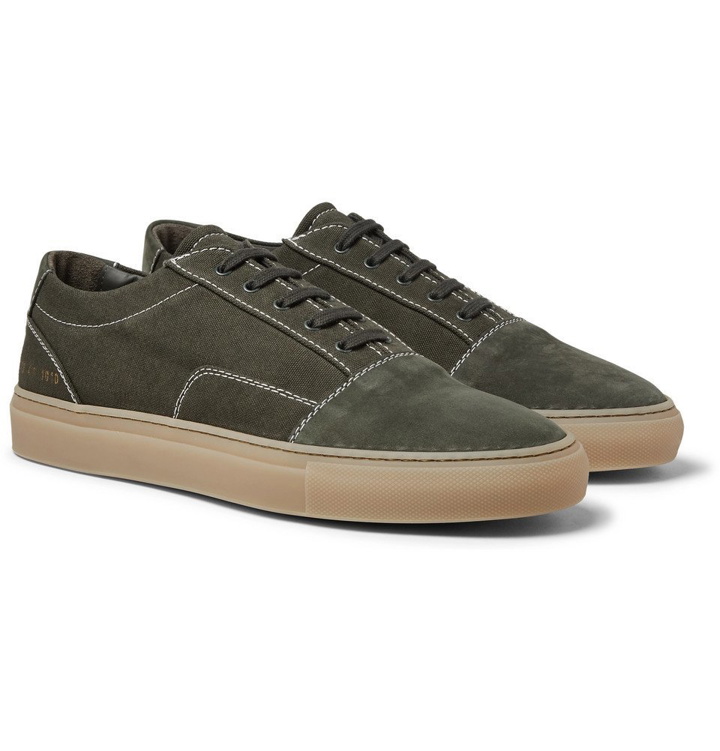 Photo: Common Projects - Cap-Toe Canvas and Nubuck Sneakers - Men - Green