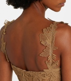 Oscar de la Renta Floral guipure lace midi dress