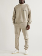 FEAR OF GOD ESSENTIALS - Logo-Print Cotton-Blend Jersey Mock-Neck Sweatshirt - Neutrals