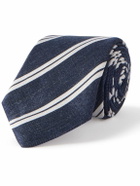 Canali - 8cm Striped Silk and Linen-Blend Tie