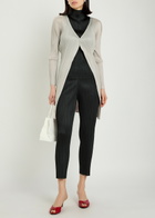 Pleats Please Issey Miyake Pleated Woven Coat Beige