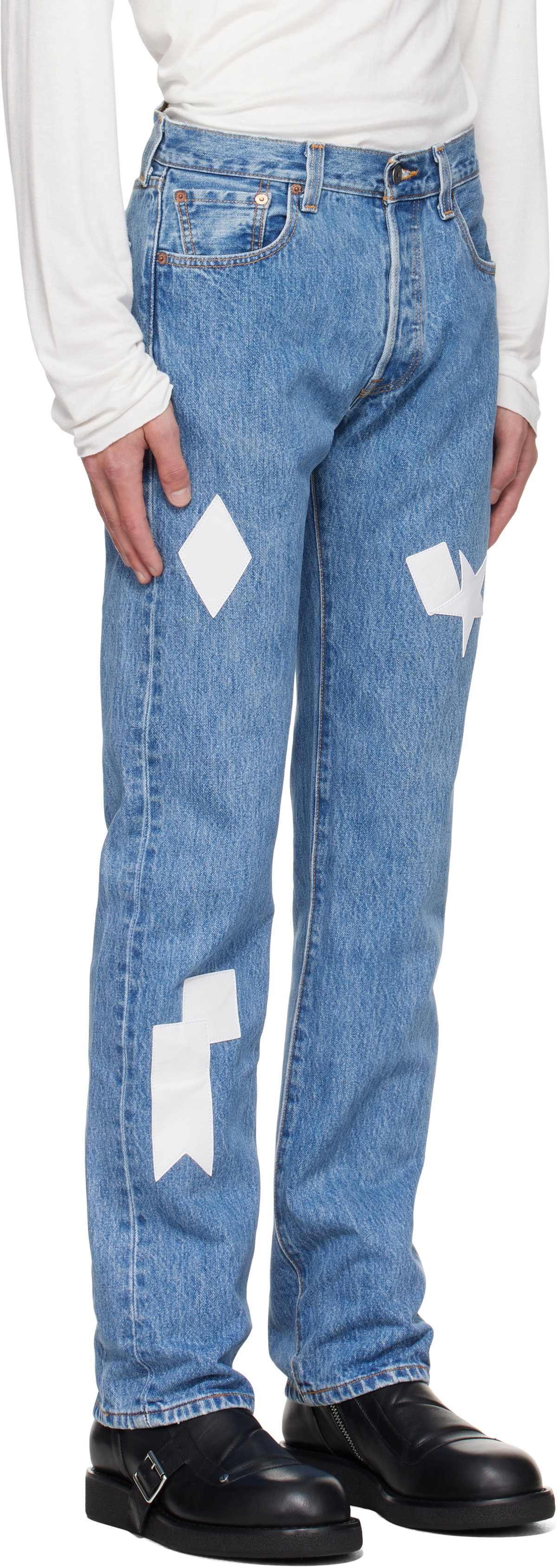 Stefan Cooke Blue Patch Jeans
