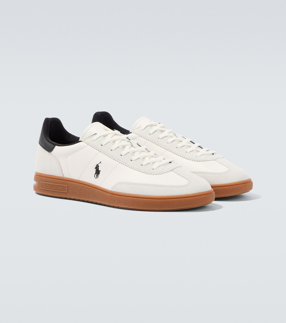 Polo Ralph Lauren Suede-trimmed leather sneakers