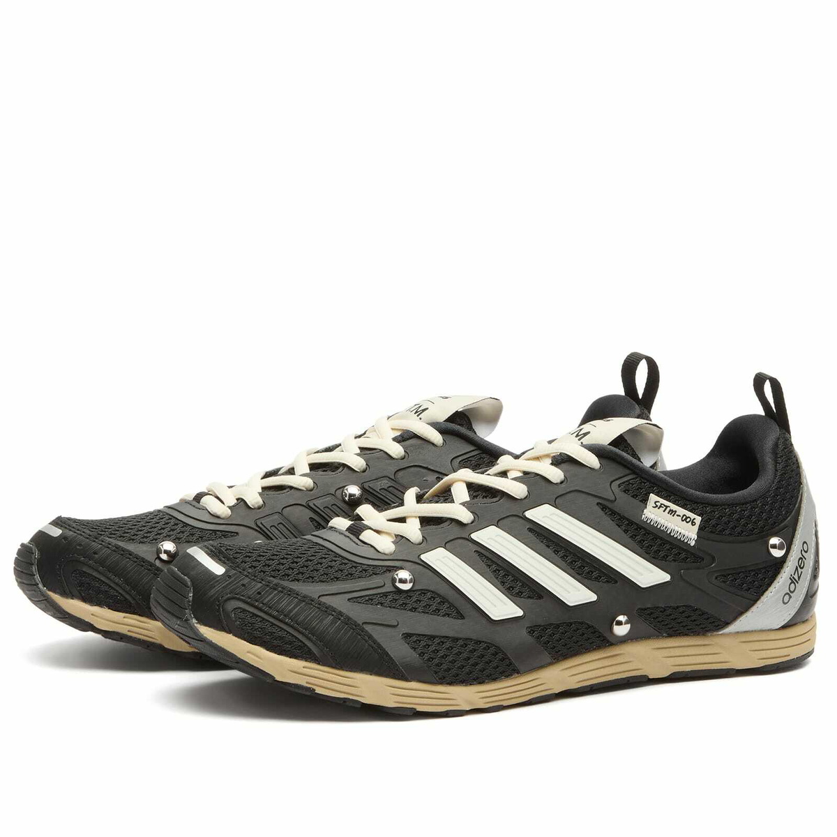 Adidas x SFTM Adizero Sneaker in Core Black/Cream White/Silver