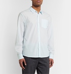 James Perse - Slim-Fit Garment-Dyed Stretch Cotton-Blend Poplin Shirt - Blue