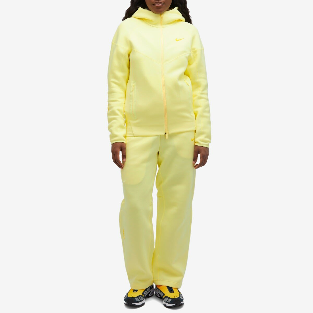 Nike x Nocta Tech Fleece Full Zip Hoody in Citron/Sulfer