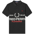 Fred Perry Men's x Pleasures Logo Polo Shirt in Black