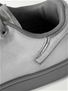 Raf Simons - Orion Logo-Print Metallic Leather Sneakers - Silver