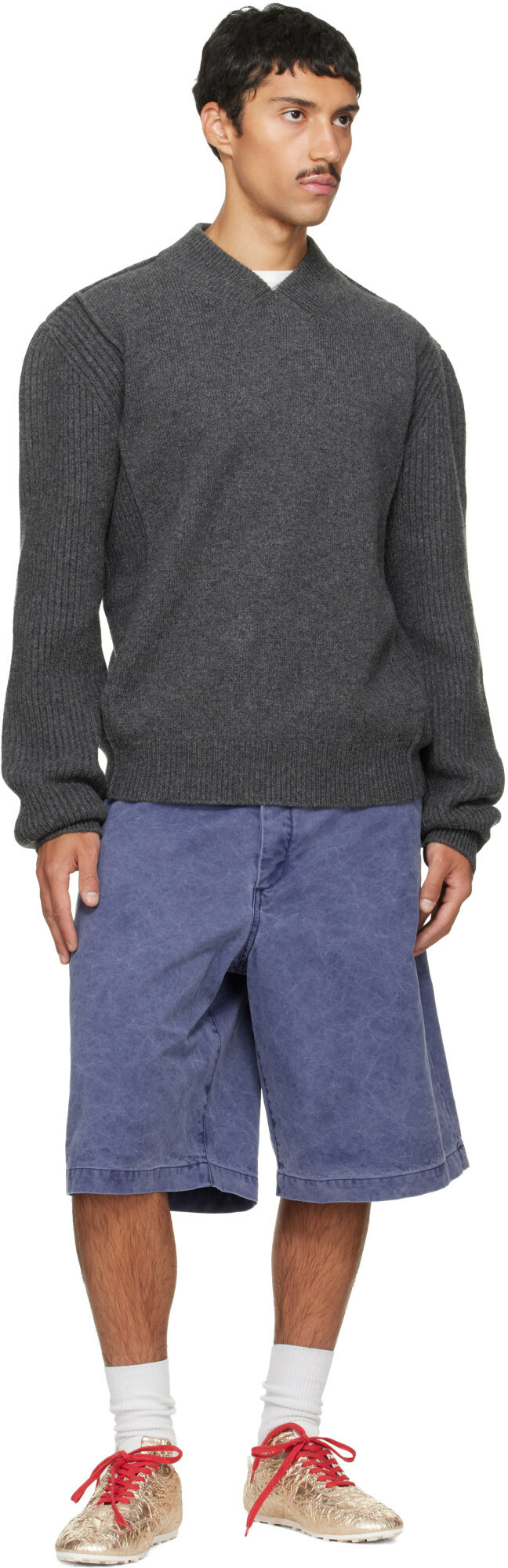 Marni Gray V Neck Sweater